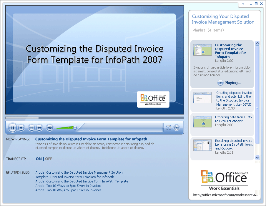 Designing Microsoft's transition from desktop productivity to connected work: Work Essentials Segmented Demo Player230018980969584587.
